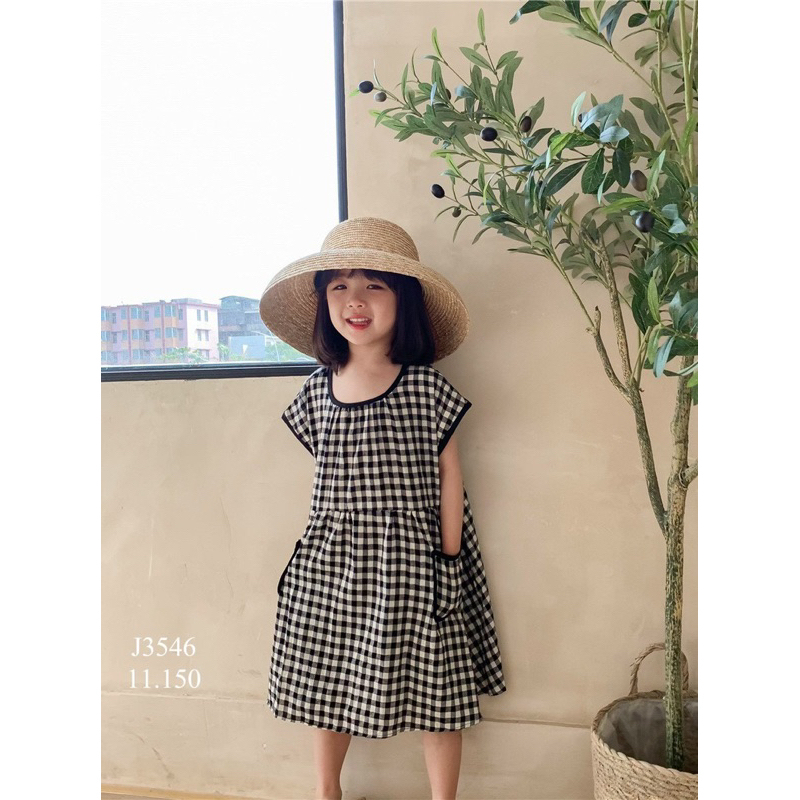 HTK- Váy thô kẻ June size 1y-10y (10-40kg)