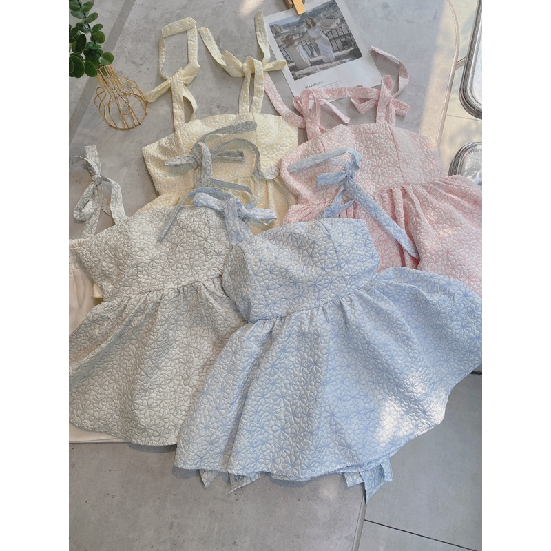 SET BABYDOLL CỘT NƠ + QUẦN SHORT (CAM KẾT 100% GIỐNG HÌNH)