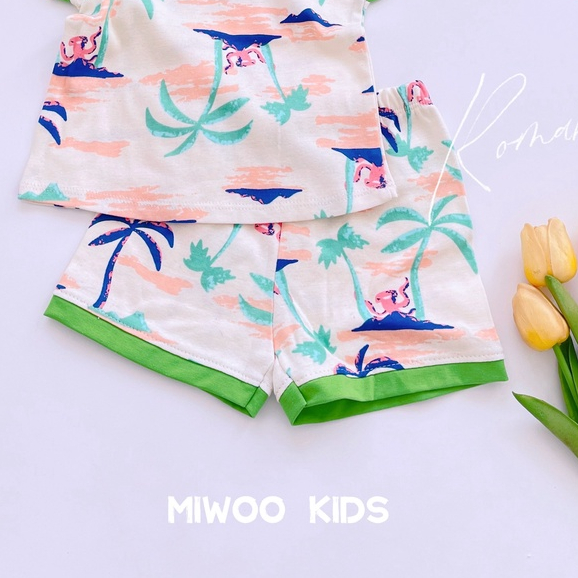 Bộ Bé Trai Sát Nách Quần Đùi Thun Bozip Của Miwoo Kids