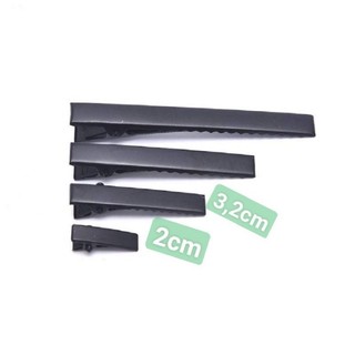 Kẹp mỏ vịt trơn màu đen 2cm