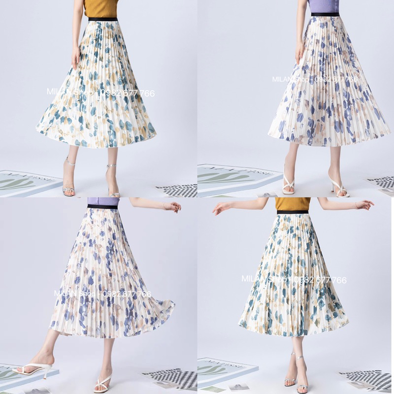 Chân váy dập ly nhiều hoạ tiết cute