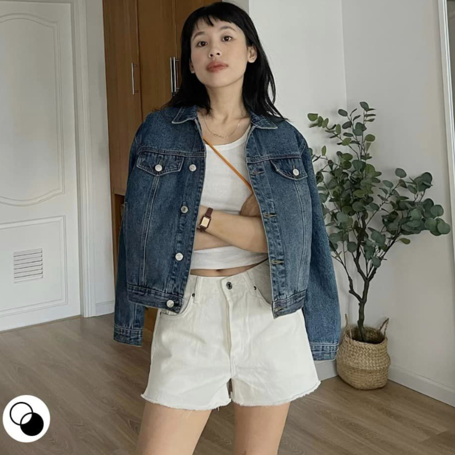 TheBlueTshirt - Áo Khoác Jeans Nữ Màu Xanh Đậm - Blue Dream Jean Jacket - Century Wash