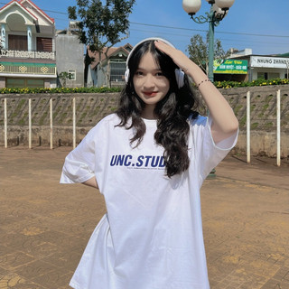 Áo thun tay lỡ form rộng DEUNCOOL Basic Tee Drop 1.0 - Màu Trắng - In UNC.STUDIOS