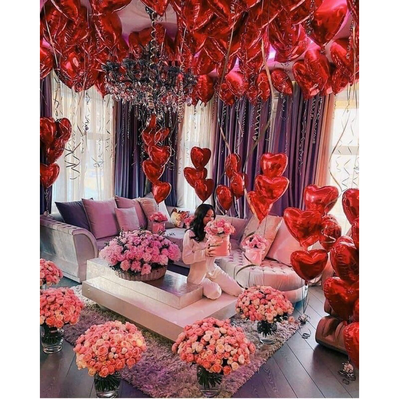 Bóng Tim nhôm trang trí