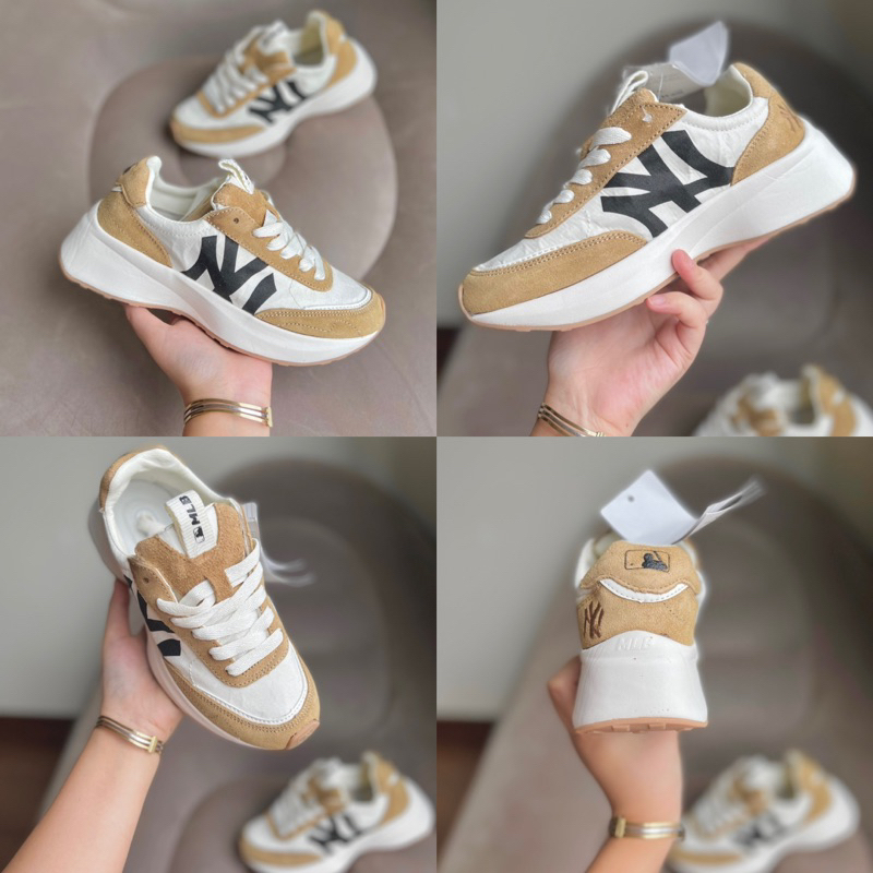 Giày Sneaker MLB Chunky Jogger Vàng-Be-Xám