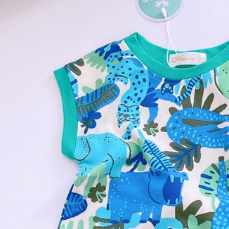 Bộ Bé Trai Sát Nách Quần Đùi Thun Bozip Của Miwoo Kids