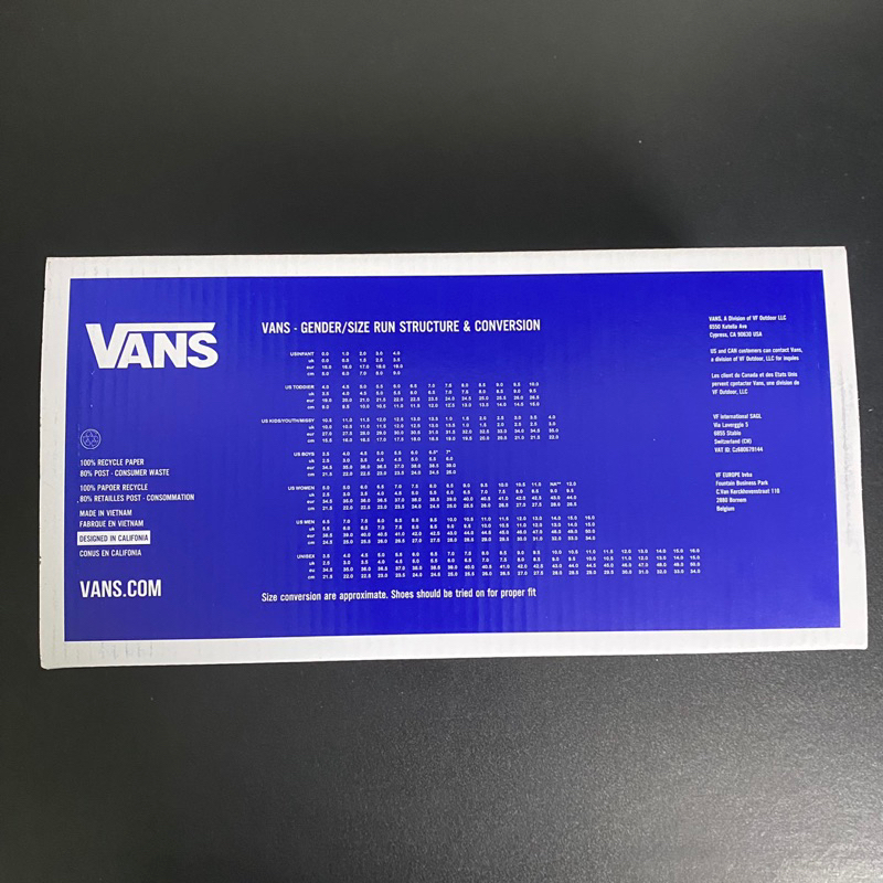 Hộp Đựng Giày, Để Giày Vans màu xanh kích thước 36x14x14