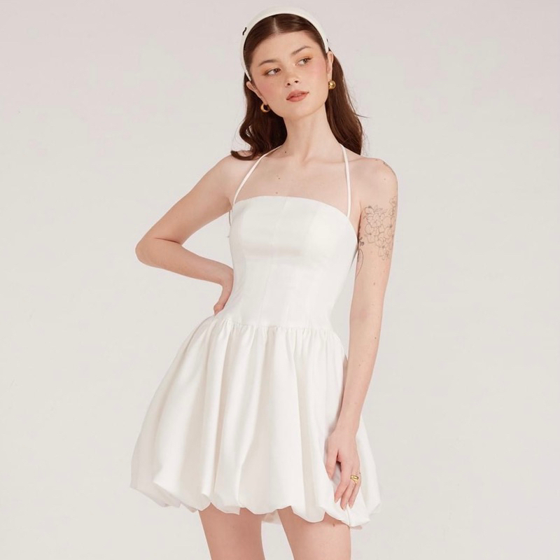 VERA DRESS/ ĐẦM TÙNG BÍ PHỒNG CỘT DÂY CỔ NỮ TÍNH THANH LỊCH (may theo số đo )