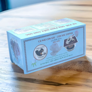 Cafe con sóc sữa hộp 10 gói - cà phê phin giấy
