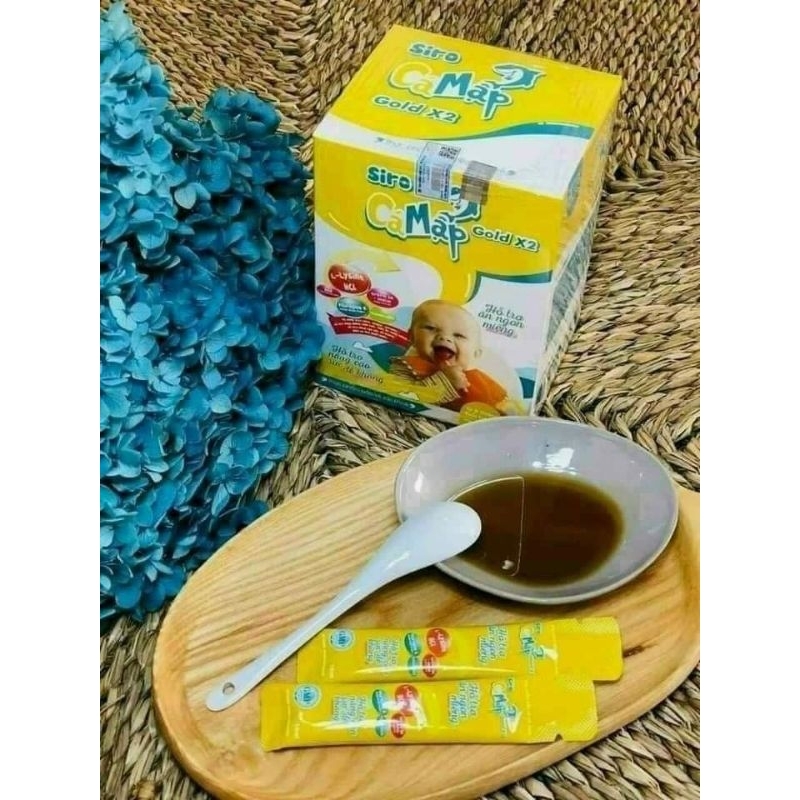 Siro cá mập Gold X10, siro ăn ngon ngủ ngon tăng sức đề kháng cho bé lên cân tự nhiên hết táo bón