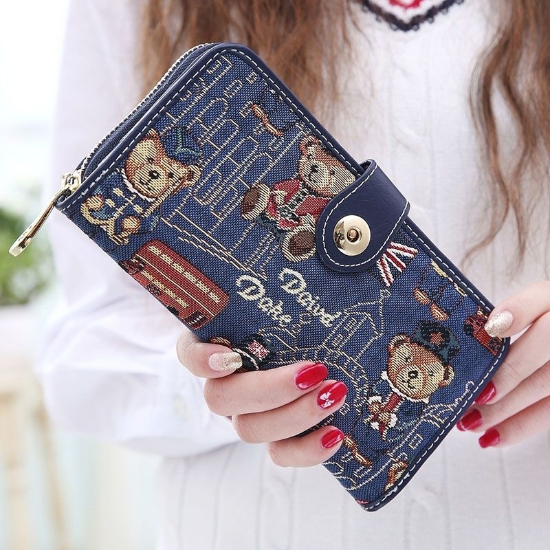 Ví Dài Nhiều Ngăn Đựng Thẻ Tiền Hình Gấu Dễ Thương Mẫu Mới