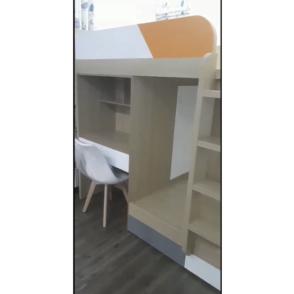 Giường tầng thông minh kèm bàn học và tủ áo cho bé