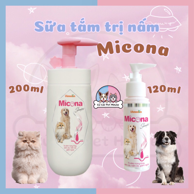 Sữa Tắm Trị Nấm Micona Vemedim Shampoo Dành Cho Chó Mèo