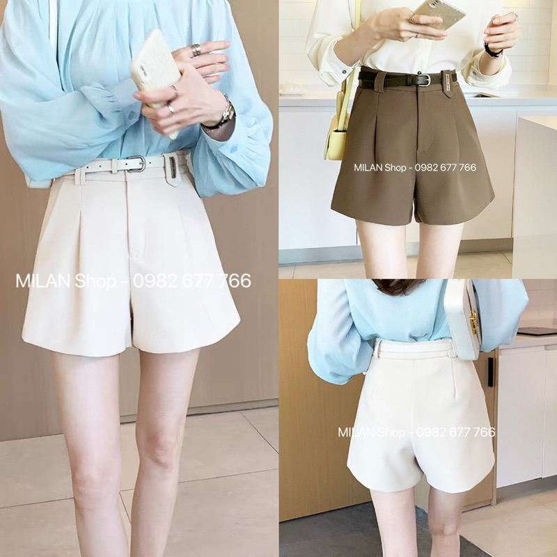 Quần short vải kèm đai new hot