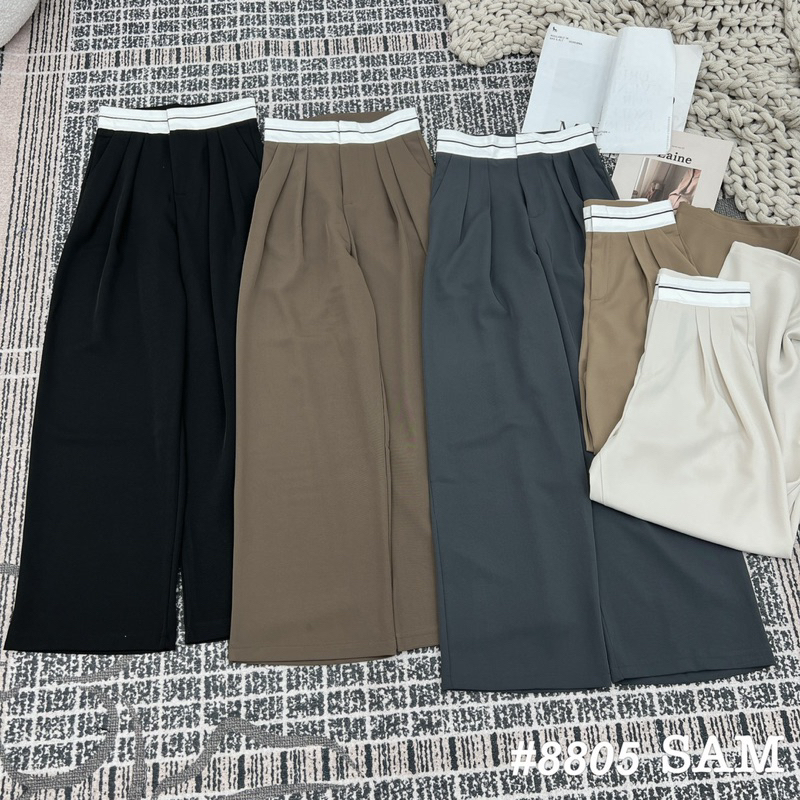 QUẦN SUÔNG LỤA CẠP TRẮNG VIỀN SANG CHẢNH HÀNG QCL1 MS21510