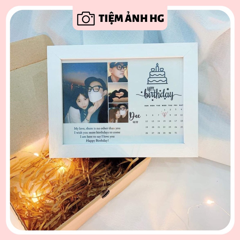 Khung ảnh 15x21 thiết kế theo yêu cầu làm quà tặng TẶNG KÈM ĐÈN LED - Tiệm ảnh HG