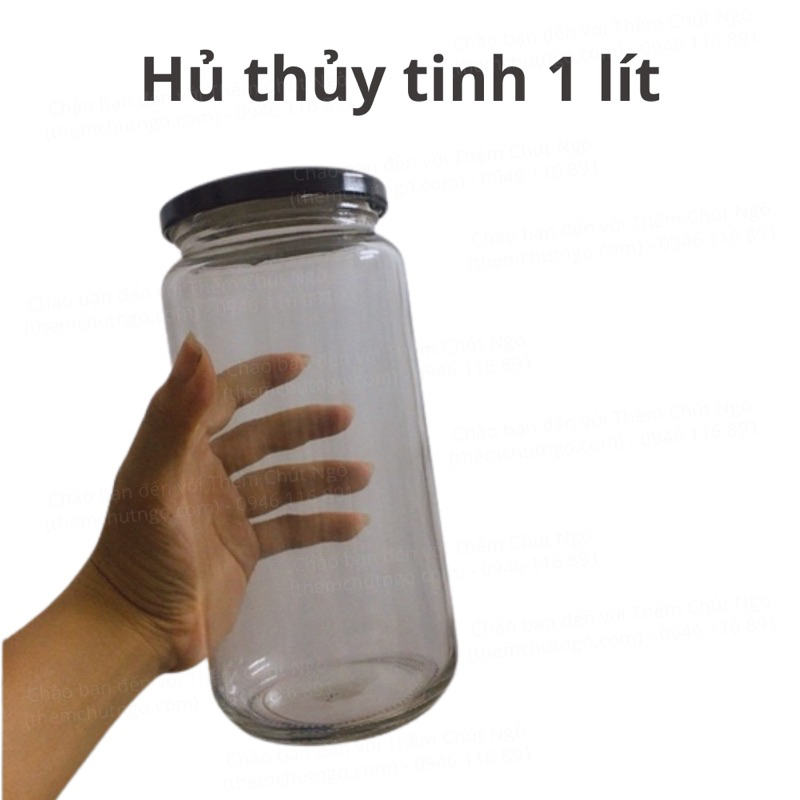 (Có sỉ) Hũ thuỷ tinh 1L Bình nuôi Scoby làm trà Kombucha 1000ml