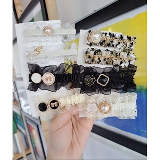Set 2 kẹp tóc mái tông màu trắng đen