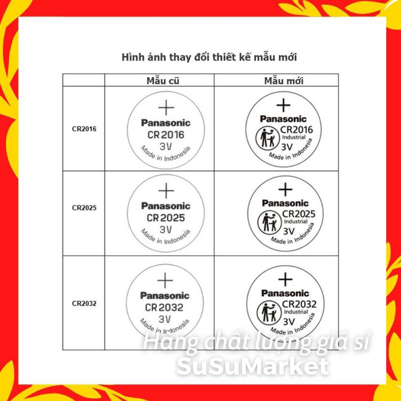 Pin Panasonic CR2032 - CR2016 - CR2025 Chính Hãng Chuyên Dụng Cho Remote, Khoá Thông Minh