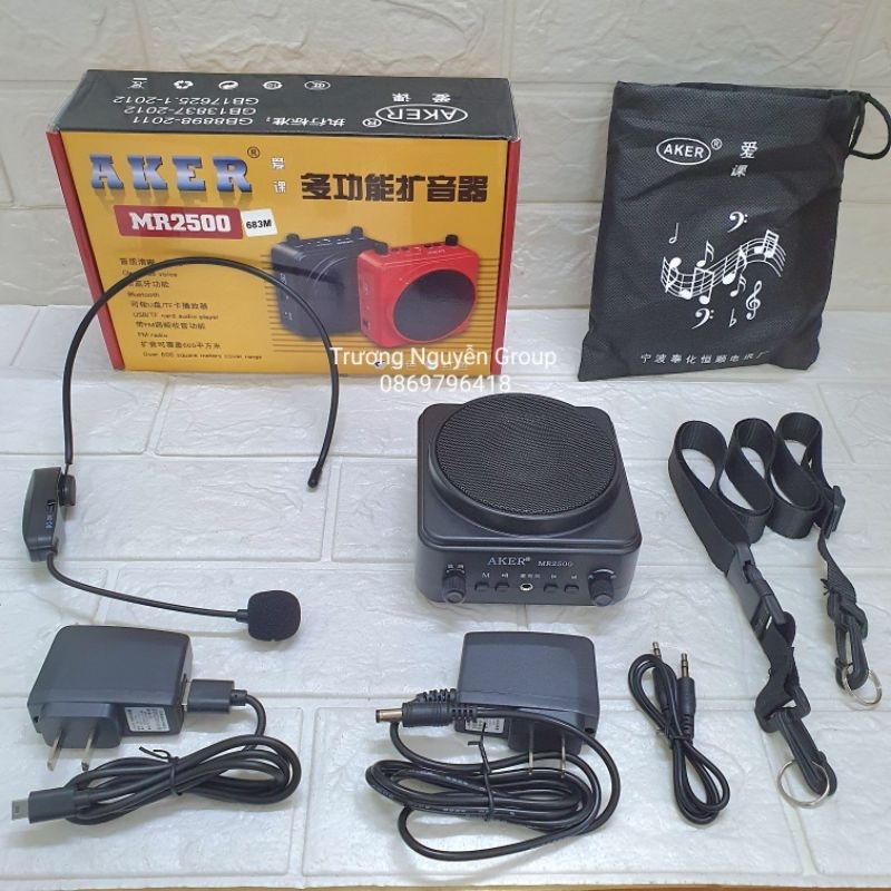Trợ Giảng Không Dây Aker 2500 kèm 1 Mic Không Dây Và 1 Mic Có Dây