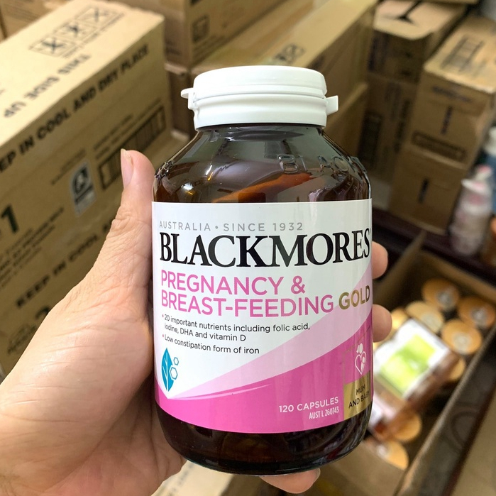 Viên vitamin tổng hợp blackmores cho bà bầu, cho con bú - Blackmores Pregnancy and Breast-Feeding Gold - 60/120/180 viên