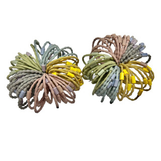 Set 50/100 Dây cột tóc chun nấc có nút đính Charm