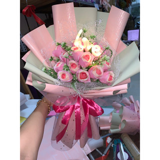 QUÀ TẶNG - Bó hoa 15 bông sáp
