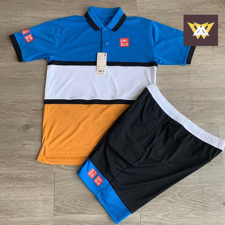Bộ quần áo hè Uniqlo phối xanh trắng vàng - Thời Trang Thể Thao WinMax