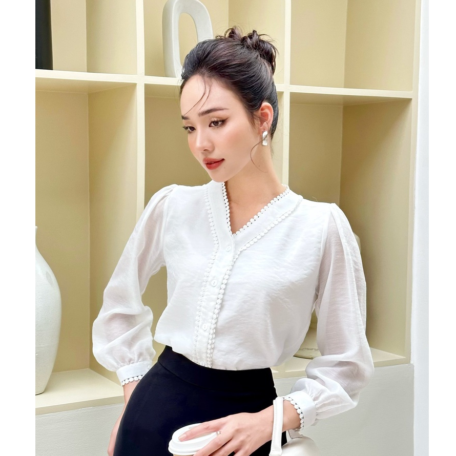 Áo kiểu FOR HER cổ viền AO0843
