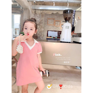 XẢ Váy đầm cổ V cho bé gái