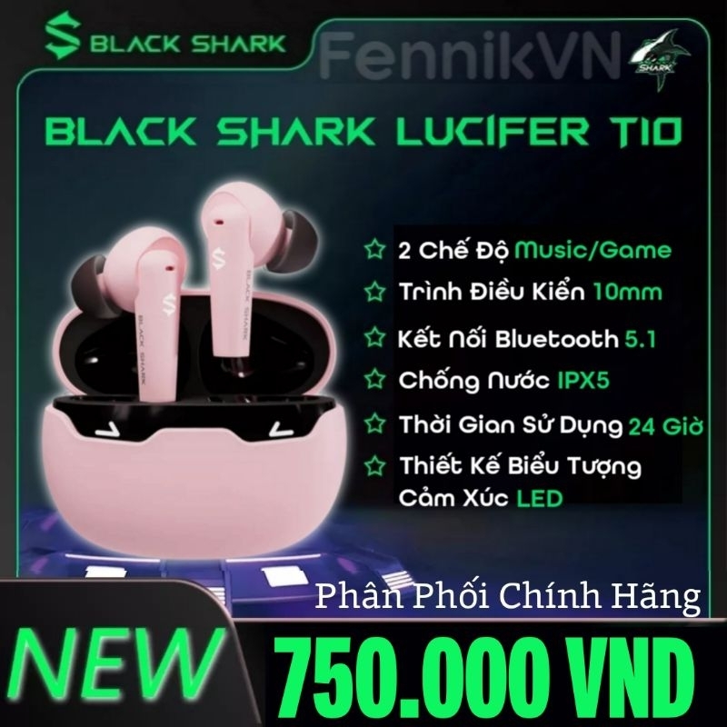 Tai Nghe Xiaomi Black Shark Lucifer T10 - Màu Hồng