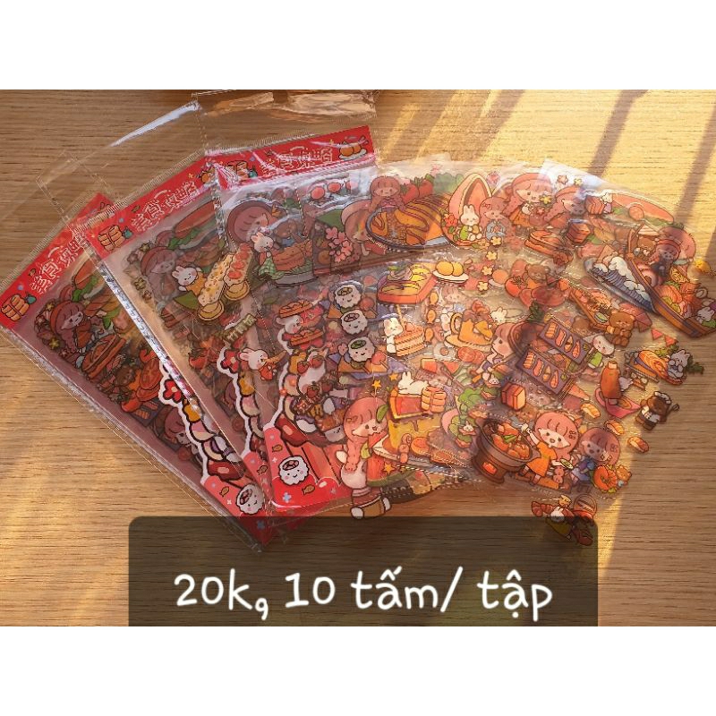 Hình dán, sticker đáng yêu chất liệu pvc giá siêu rẻ 1 tập/10 tấm (sỉ nhắn tin riêng)