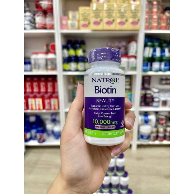 Viên Uống Mọc Tóc Natrol Biotin Beauty 10000mcg 100 viên của Mỹ