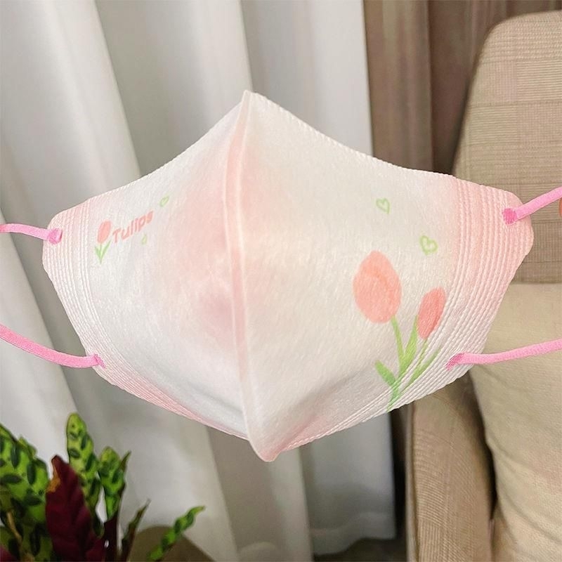 Túi 10 cái khẩu trang 3D hoa Tulip/ Sakura hoa Anh Đào/ hoa Lily/ Lavender/ Cúc Daisy người lớn