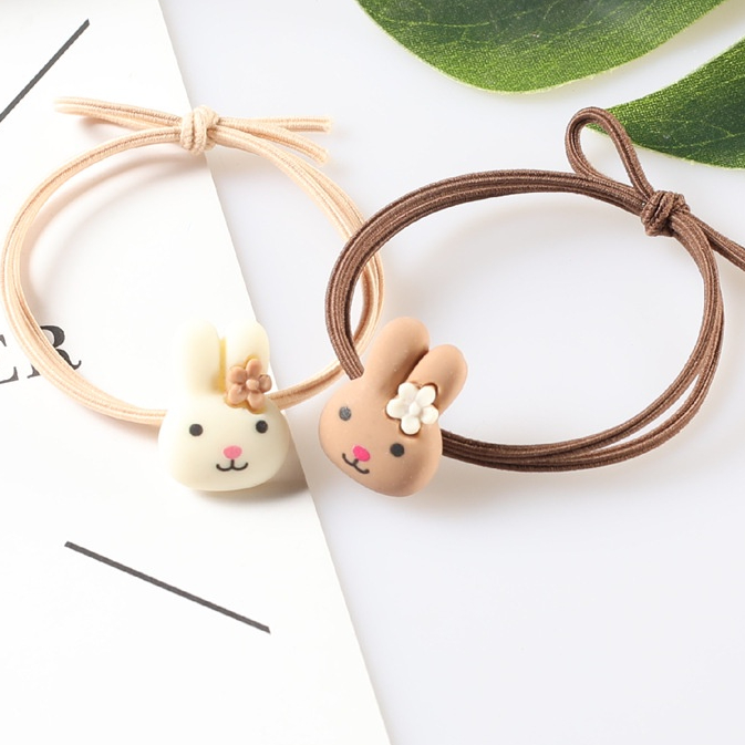 (Màu ngẫu nhiên) Dây buộc tóc tai thỏ dễ thương