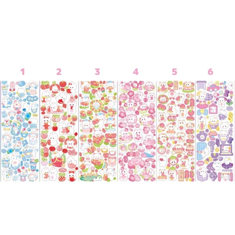 Hình dán sticker động vật mèo thỏ dễ thương decor toploader, làm diy