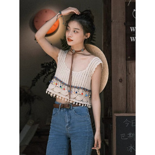 [sẵn) áo boho chic croptop đan dây sắc màu phối áo khoác tay viền thổ cẩm bohemiana