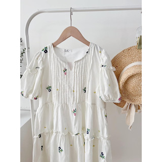 Đầm babydoll hoa ly (ảnh thật/ có sẵn)