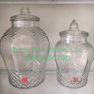 Bình thủy tinh ngâm rượu kim cương 3L 6L