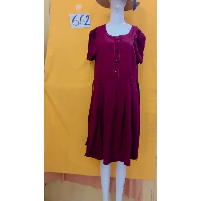 đầm đỏ cột eo size L/XL. S662