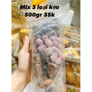 500gr kẹo mix 3 vị dâu tây tằm me