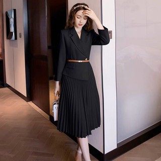 ĐẦM CỔ VEST MIX VÁY XẾP LY ĐỘC LẠ