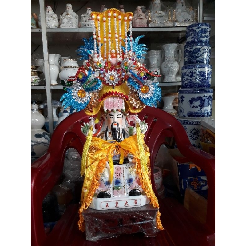 BỘ ÁO VÀ MÃO TƯỢNG NGỌC HOÀNG CAO 30 CM