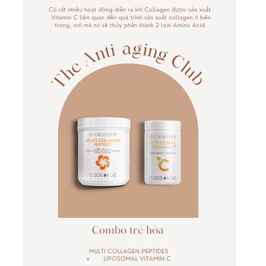 Bột collagen thủy phân CodeAge Multi Collagen Peptides 567g trẻ hóa da, chống lão hóa - AJA'S SKINLAB