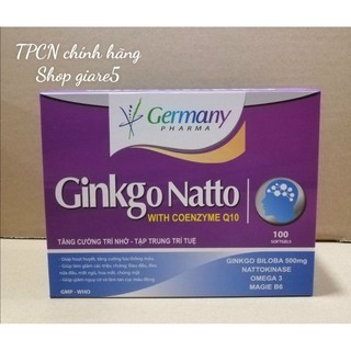 Ginkgo natto Giúp hoạt huyết dưỡng não, tăng cường lưu thông máu 100 viên
