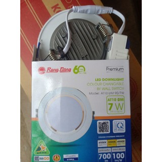 Đèn LED âm trần downlight Đổi Màu 7W-9W Rạng Đông viền bạc/vàng