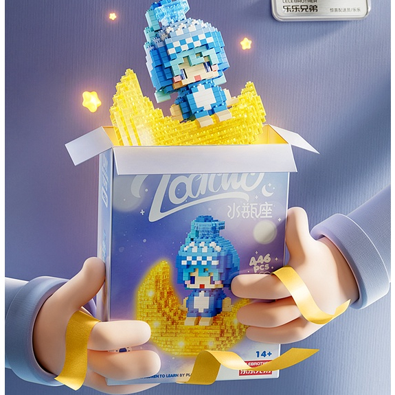 Mô Hình Lắp Ráp Lego Mini 12 Cung Hoàng Đạo Có Đèn Phát Sáng 3D Đồ Chơi Xếp Hình Chòm Sao Chiêm Tinh Zodiac