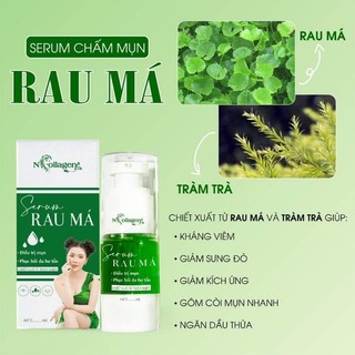 Serum chấm mụn rau má; kháng khuẩn, chống viêm, se còi mụn
