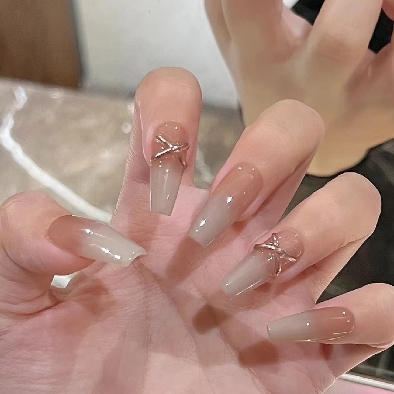 Móng tay thiết kế vẽ thủ công kèm keo&dũa - B579