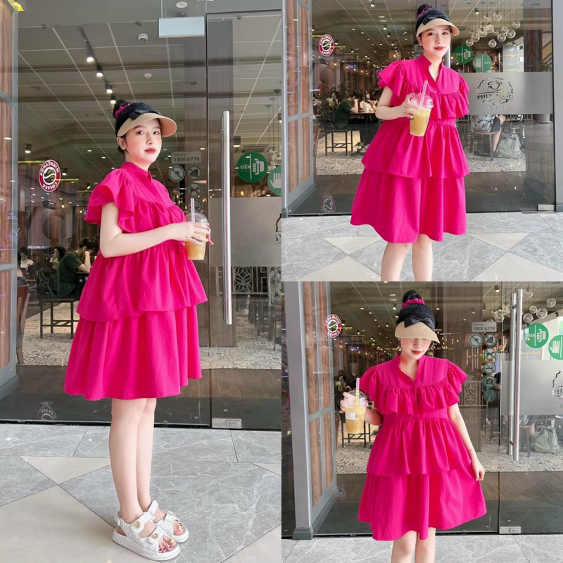 Set Đầm Babidoll Tầng Sát Nách Viền Bèo + Quần Short Đùi